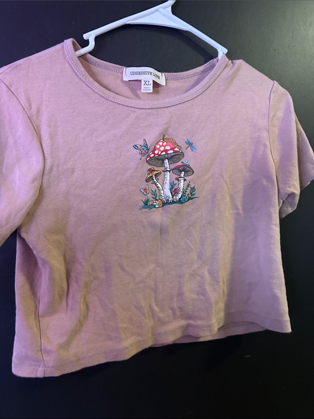 Girls' Lavender Mushroom Graphic Short Sleeve Tee